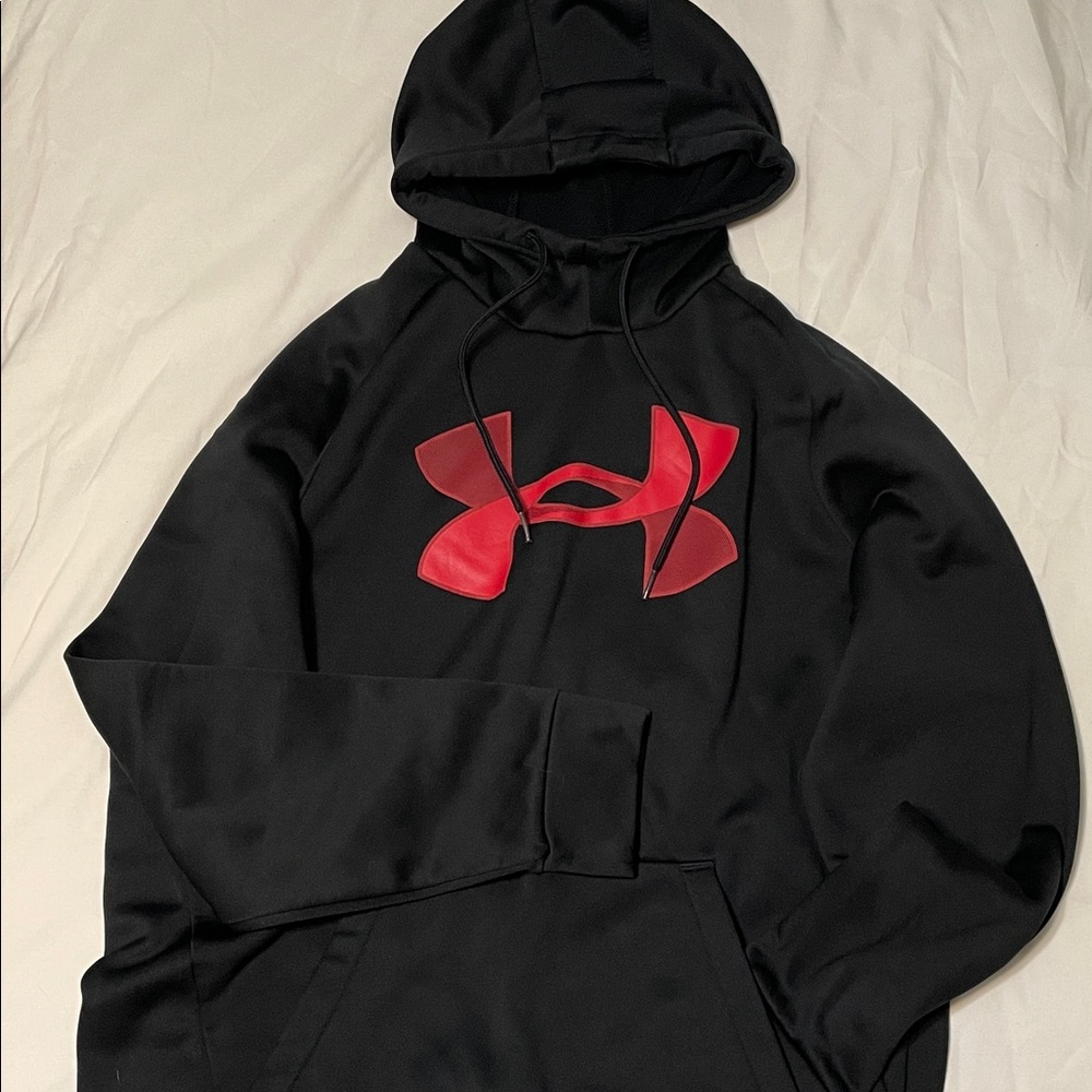 Under Armour Men's Black Sweater with Red Emblem